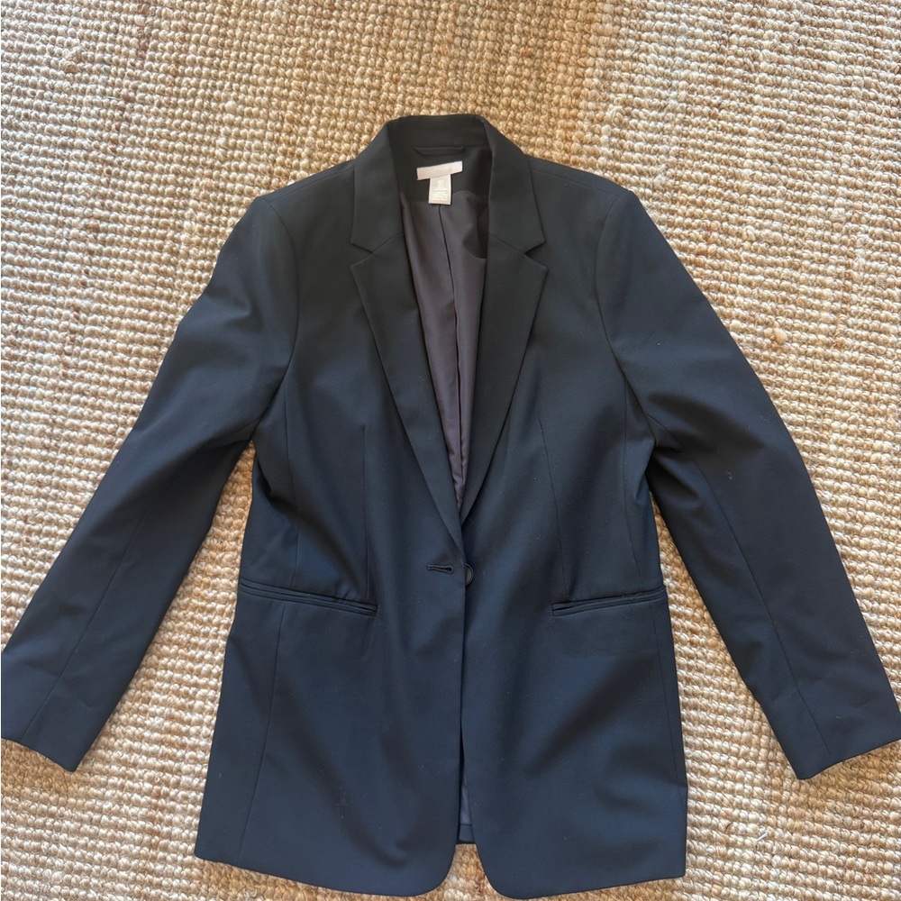 H&M Black Blazer with Gray Lining NWOT